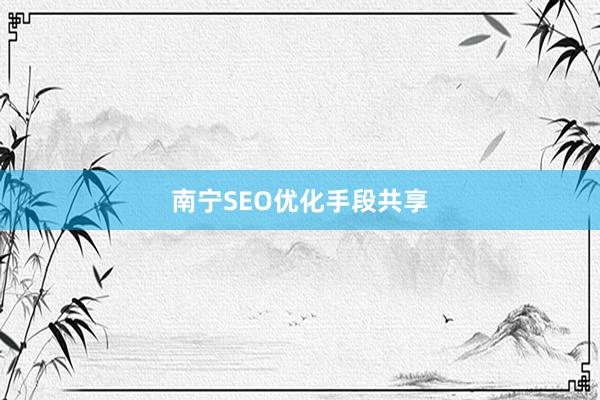 南宁SEO优化手段共享